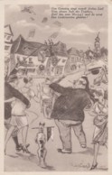 Grinzing Vienna Wien Austria, Kark Hengl's Wine Bar, Drunk People, 1928 Artist Image, C1920s Vintage Postcard - Grinzing