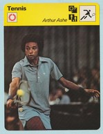 Tennis - Trading Card/ Fiche Photo - Arthur Ashe ( US ) , 16x12cm, 1977 Ed. Rencontre,Lausanne - Tennis