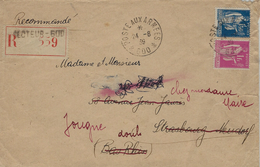 1939- Lettre  RECC.  PAR AVION Du S P  600 ( Liban ) Affr. PAIX   N° 288 + 369 - Lettres & Documents