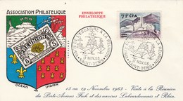 REUNION Yvert 347 Sur Lettre Cachet Visite De L'Escadre à La Réunion St Denis 17/11/1963 - Marine Bateau - Lettres & Documents