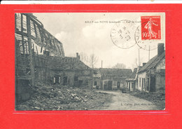 Delcampe - 80 AILLY Sur NOYE Cpa Rue De Corbie Bombardée   Edit Caron - Ailly Sur Noye