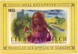 Etiket Etiquette - Liebfraumilch - Scholl & Hillebrand Rüdesheim 1955 - Altri & Non Classificati