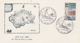 REUNION Yvert 372 Cachet Illustré 1er Tour De L' Ile à La Voile St Paul 15/4/1968 Sur Lettre Illustrée - Bateau - Covers & Documents