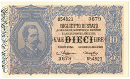 10 LIRE BIGLIETTO DI STATO EFFIGE UMBERTO I 19/05/1923 QFDS - Sonstige