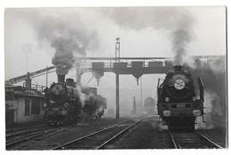 CHEMINS DE FER DU NORD Photographie Format Cpa Deux Locomotives Dont Flèche D'Or - Trains