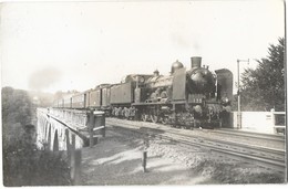 CHEMINS DE FER DU NORD Photographie Format Cpa Train Traversant Un Viaduc Commelles (60) - Andere & Zonder Classificatie