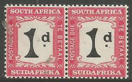 South Africa - 1927 Postage Due 1d Pair  MH *  (white Dot In E Of Betaal)  SG D18 - Segnatasse