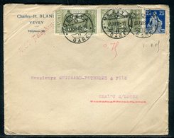 Suisse - Enveloppe Commerciale De Vevey Pour La France En 1919  -  Réf JJ 43 - Postmark Collection