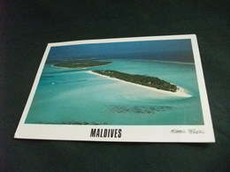 STORIA POSTALE  FRANCOBOLLO PESCE MALDIVES ISLAND DHIFFUSHI  VISTA AEREA - Maldivas