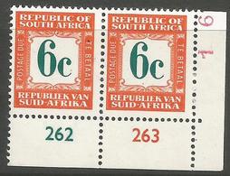 South Africa - 1961 Postage Due 6c Pair MNH ** - Timbres-taxe