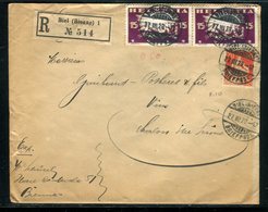 Suisse - Enveloppe En Recommandé De Biel Pour La France En 1920 , Affranchissement Plaisant  -  Réf JJ 93 - Poststempel