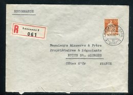 Suisse - Enveloppe Commerciale En Recommandé De Lausanne Pour La France En 1938 - Réf JJ 108 - Postmark Collection