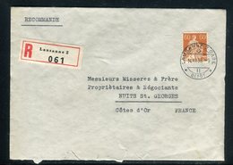 Suisse - Enveloppe Commerciale En Recommandé De Lausanne Pour La France En 1938 - Réf JJ 108 - Marcophilie