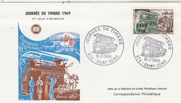 REUNION FDC Yvert 383 Journée Du Timbre St Denis 15/3/1969 - Covers & Documents