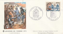 REUNION FDC Yvert 394 Journée Du Timbre St Denis 27/3/1971 - Covers & Documents