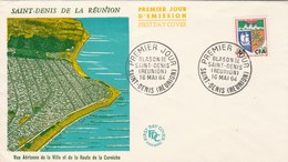 REUNION FDC Yvert  346B Blason St Denis  16/5/1964 - Illustration 3 - Covers & Documents