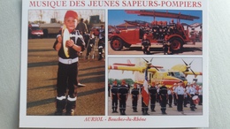 CPM AURIOL 13 MUSIQUE DES JEUNES SAPEURS POMPIERS ZAC DU PUJOL SALLE LUCIENNE MARTIN ENFANT VEHICULE CANADAIR - Auriol