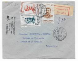 MADAGASCAR - 1954 - POSTE AERIENNE "TROISIEME CIRCUIT DE VITESSE" - ENVELOPPE RECOMMANDEE De TANANARIVE - Lettres & Documents