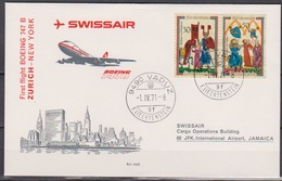 Lichtenstein 1971 Luftpost MiNr.527- 528 MIF Brief Vaduz - JFK. International Airpo 1.IV.71 Ankunftst.1.4.71 (d 4901 ) - Aéreo