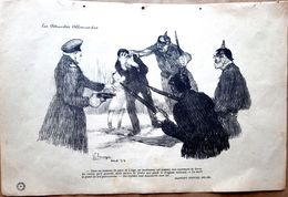 BELGIQUE LIEGE GRANDE GUERRE CARICATURE PROPAGANDE INSTITUTEUR PATRIOTE ET SES ENFANTS TUES DOMERGUE PEINTRE 1914/1918 - 1914-18