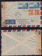 Ägypten Egypt 1942 Censor Airmail Cover To DETROIT USA Letter Inside - Storia Postale