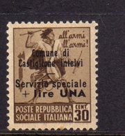 EMISSIONI LOCALI CASTIGLIONE D'INTELVI 1945 LIRE 1 SU 0.30 CENT. MNH - Emissioni Locali/autonome