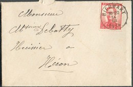 N°123 - 10 Centimes Pellens Obl. Sc De BIERWART Sur Enveloppe Carte De Visite Du 14-III-1914 Vers Héron (voir Aussi Les - 1912 Pellens
