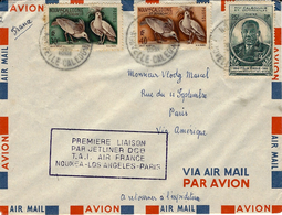 1961 - 1ère Liaison Par JETLINER  D C 8  Nouméa-Los Angeles - Paris - Cartas & Documentos