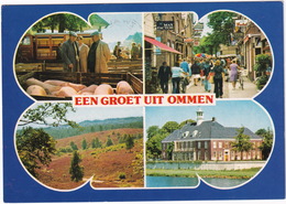 Een Groet Uit Ommen - Varkensmarkt, Boeren, Winkelstraat, Grand-Café Aan De Vecht  - (Overijssel) - Ommen