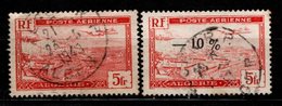 - ALGERIE - 1946 - YT N° PA 1 + 1A - Oblitérés - Alger - Posta Aerea