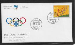 Thème Jeux Olympiques - Centenaire Du C.I.O. 1994 - Sports - Enveloppe - Autres & Non Classés