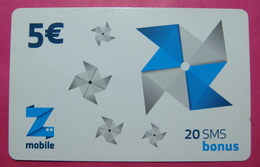 Kosovo Prepaid Phonecard, 5 Euro. Operator ZMOBILE, *WINDMILL*, Serial # 60...... - Kosovo