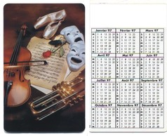 Violon Masque Musique Music Misique   Carte  Calendrier 1997 France Calendar - Non Classificati