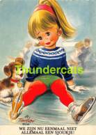 CPSM ILLUSTRATEUR TAYLOR TOT ARTIST SIGNED ENFANT CHIEN GIRL DOG - Taylor