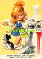 CPSM ILLUSTRATEUR TAYLOR TOT ARTIST SIGNED ENFANT CHIEN GIRL DOG - Taylor