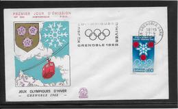 Thème Jeux Olympiques - Grenoble 1968 - Sports - Enveloppe - Hiver 1968: Grenoble