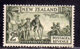 NEW ZEALAND NUOVA ZELANDA 1935 CAPTAIN COOK LANDING AT POVERTY BAY SHILLING 2sh MNH - Unused Stamps