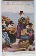 CPA Pays De Galle Welsh Costumes Fisherwomen At Tenby Oilette Pêche 1904 Tampon 434 à Voir - Pembrokeshire