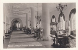 Chateau Lake Louise Alberta Canada, Main Lobby Interior View, C1940s/50s Vintage Real Photo Postcard - Lac Louise