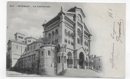 (RECTO / VERSO) MONTE CARLO EN 1903 - N° 601 - LA CATHEDRALE - LEGER PLI BAS A GAUCHE - CPA PRECURSEUR VOYAGEE - Cathédrale Notre-Dame-Immaculée