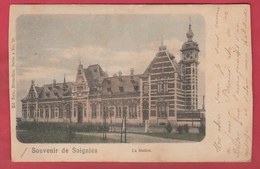 Soignies - La Station ... Jolie Carte Couleur... Précurseur 1901 ( Voir Verso ) - Soignies