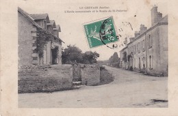 (72) LE CHEVAIN (586 H) L'Ecole Communale Et La Route De St Paterne - Otros & Sin Clasificación