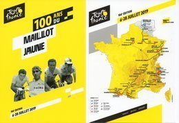 CYCLISME : TOUR DE FRANCE 2019 2 Cartes Postales DOCAPOST PARCOURS Et AFFICHE - Cycling