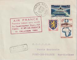 France 1964 1er Vol France Fort De France - 1960-.... Brieven & Documenten