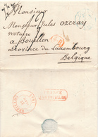 453DT - Lettre Précurseur PARIS 1845 Vers BOUILLON - Verso RARE Marque De Passage France Par Bouillon - Bureaux De Passage