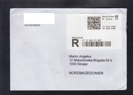 GERMANY R-COVER LABEL REPUBLIC OF MACEDONIA ** - Etiquettes 'Recommandé' & 'Valeur Déclarée'