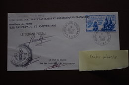 6-186 Rare TAAF 30/12/1980 St Paul Amsterdam Gendarme Maritime Surveillance Pêche Autographes - Naturaleza