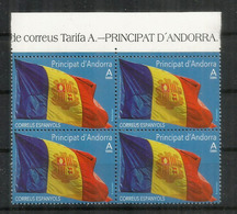 La Bandera D'Andorra Any 1866. émission Année 2019, Bloc De 4 Neuf **, Bord De Feuille - Unused Stamps