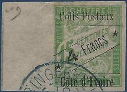 France Colonies Cote D'Ivoire Colis Postaux N°9 Bord De Feuille Oblitéré Très Frais Signé Roumet - Used Stamps