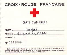 CROIX ROUGE FRANCAISE - Carte D'Adhérent JACQUET - Timbre Vignette De 5 Cts De 1973 - Cachet Comité De TOURS (37) - Algemene Zegels